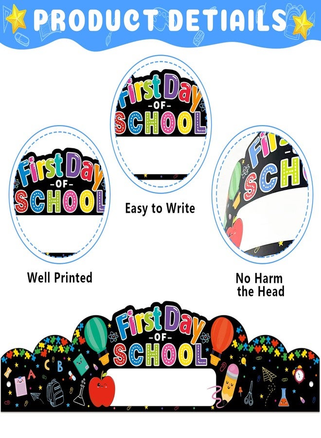 JUESMOS First Day of School Crowns Decorations 24pcs Adjustable Kids First Day of School Paper Cap Headband Gifts for Kids Students Back to Schools Party Hats for 1st Day of Kindergarten Preschool - Image 5